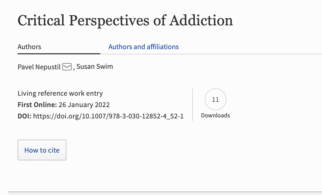 Critical Perspectives of Addiction