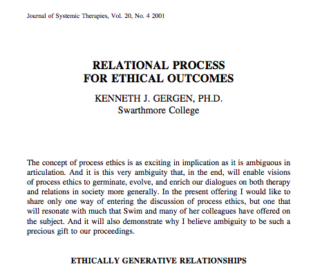 RELATIONAL PROCESS FOR ETHICAL OUTCOMES
